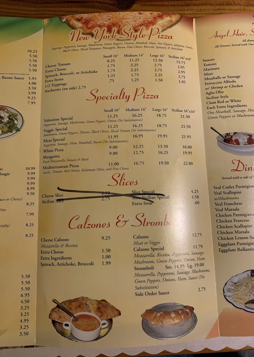 Valentino's Pizza Menu - Image 4